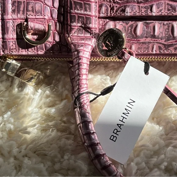 BRAHMIN LARGE Tote Bag Leather Caroline Mulberry Potion Melbourne Purse NWT - Picture 12 of 16